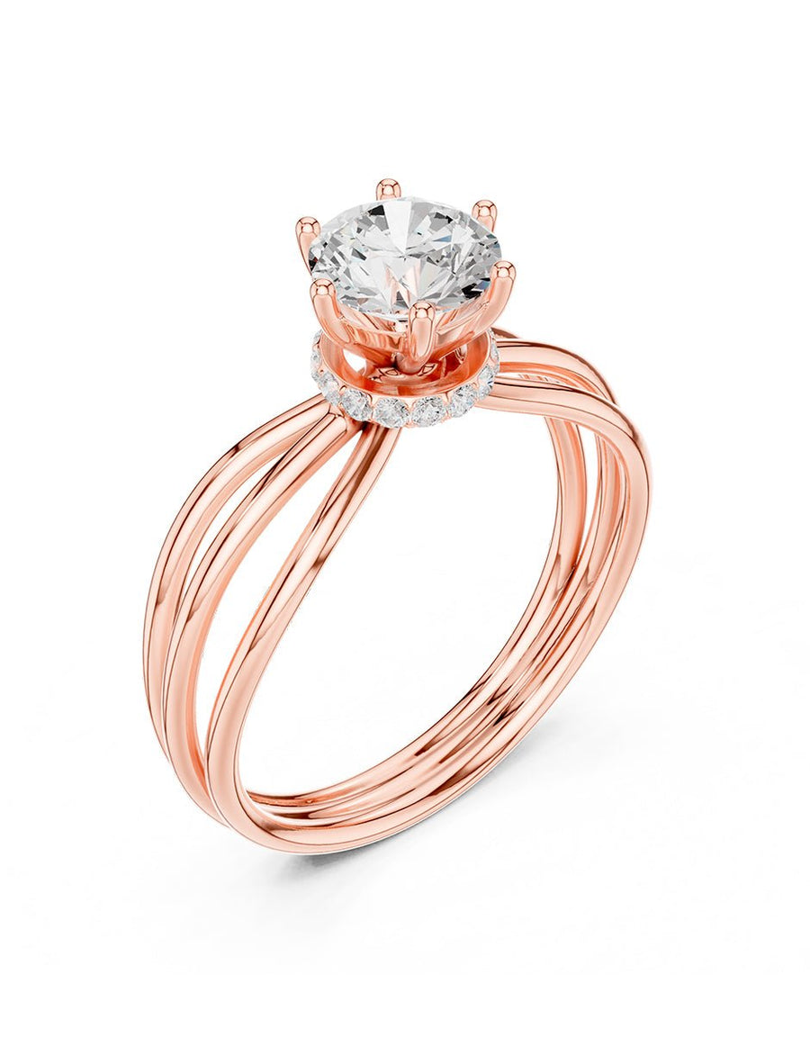 Anillo de compromiso - piedras laterales - AMORE279-RD-LG