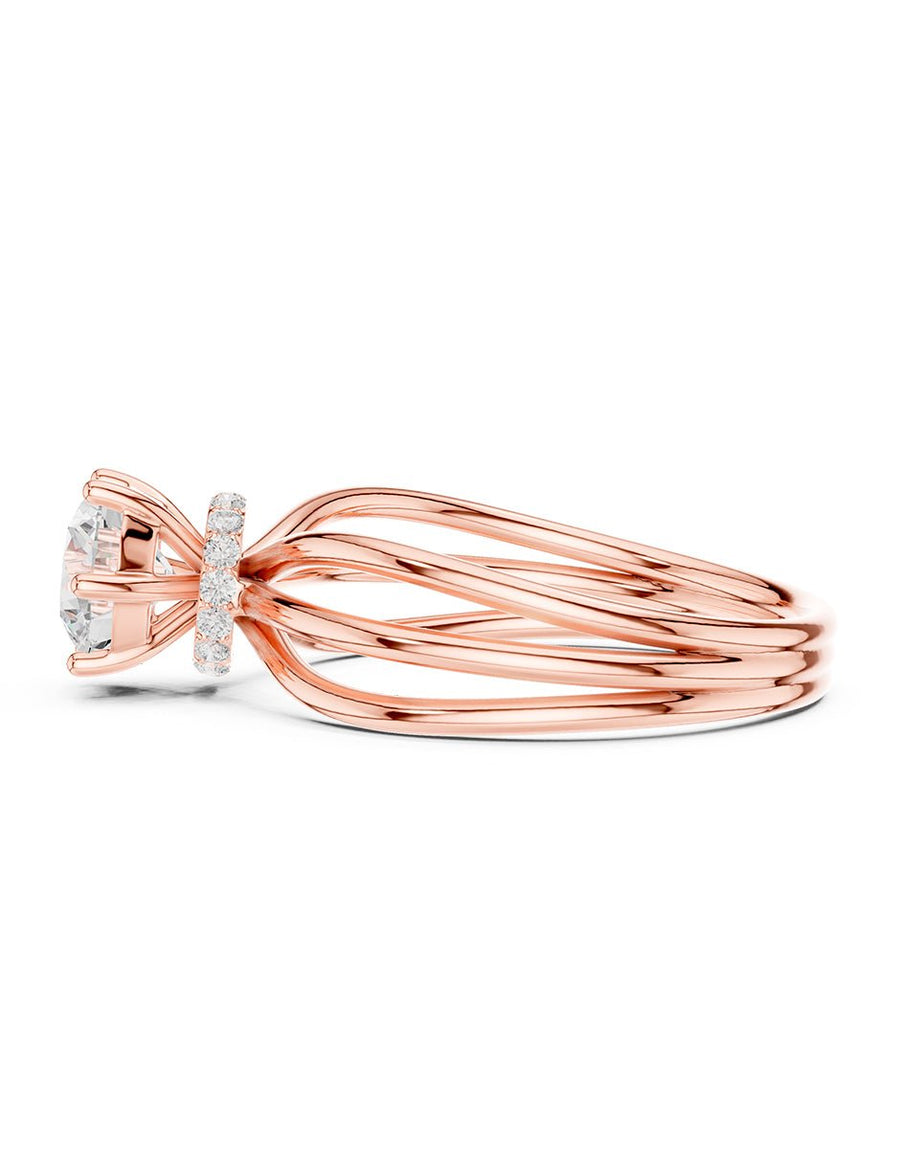 Anillo de compromiso - piedras laterales - AMORE279-RD-LG