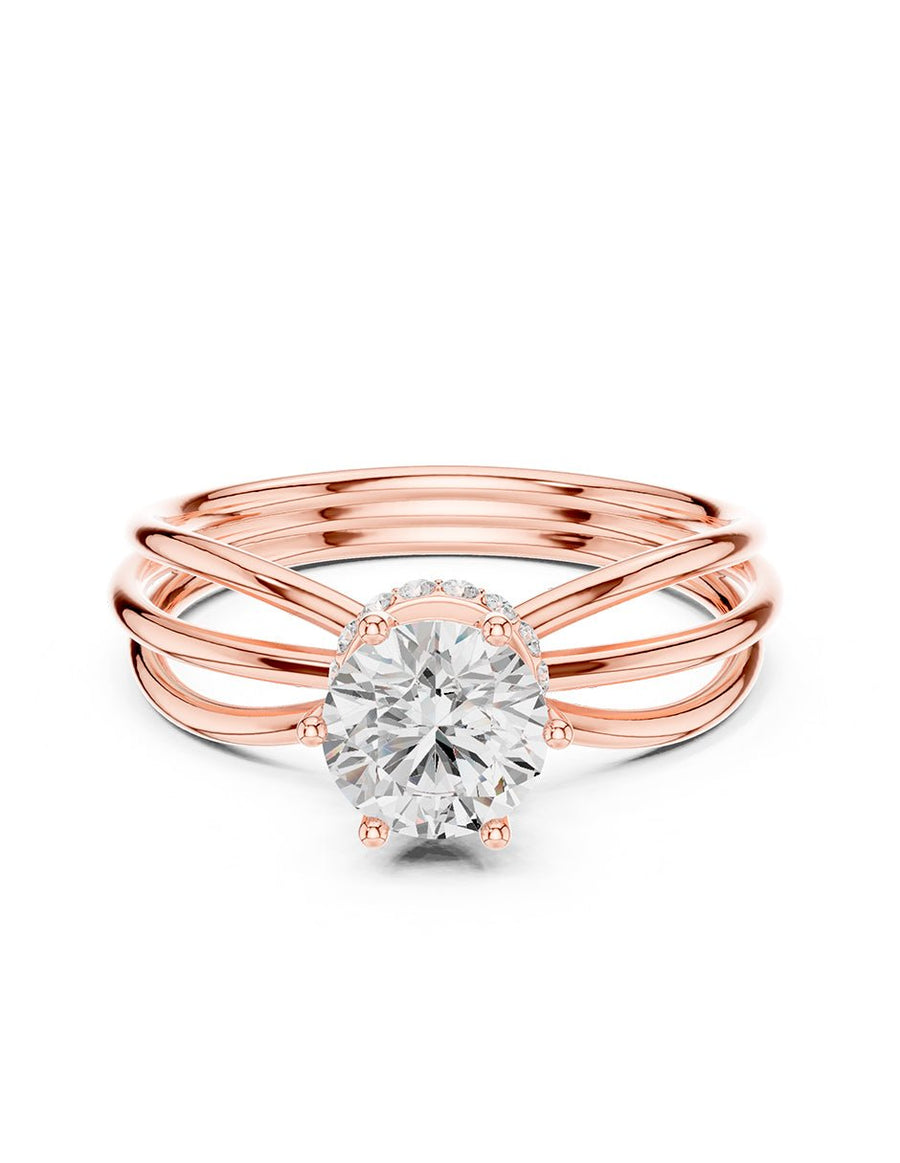 Anillo de compromiso - piedras laterales - AMORE279-RD-LG