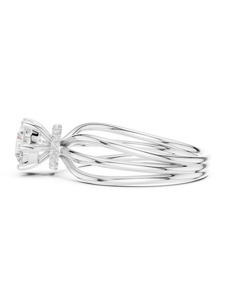 Anillo de compromiso - piedras laterales - AMORE279-RD-LG
