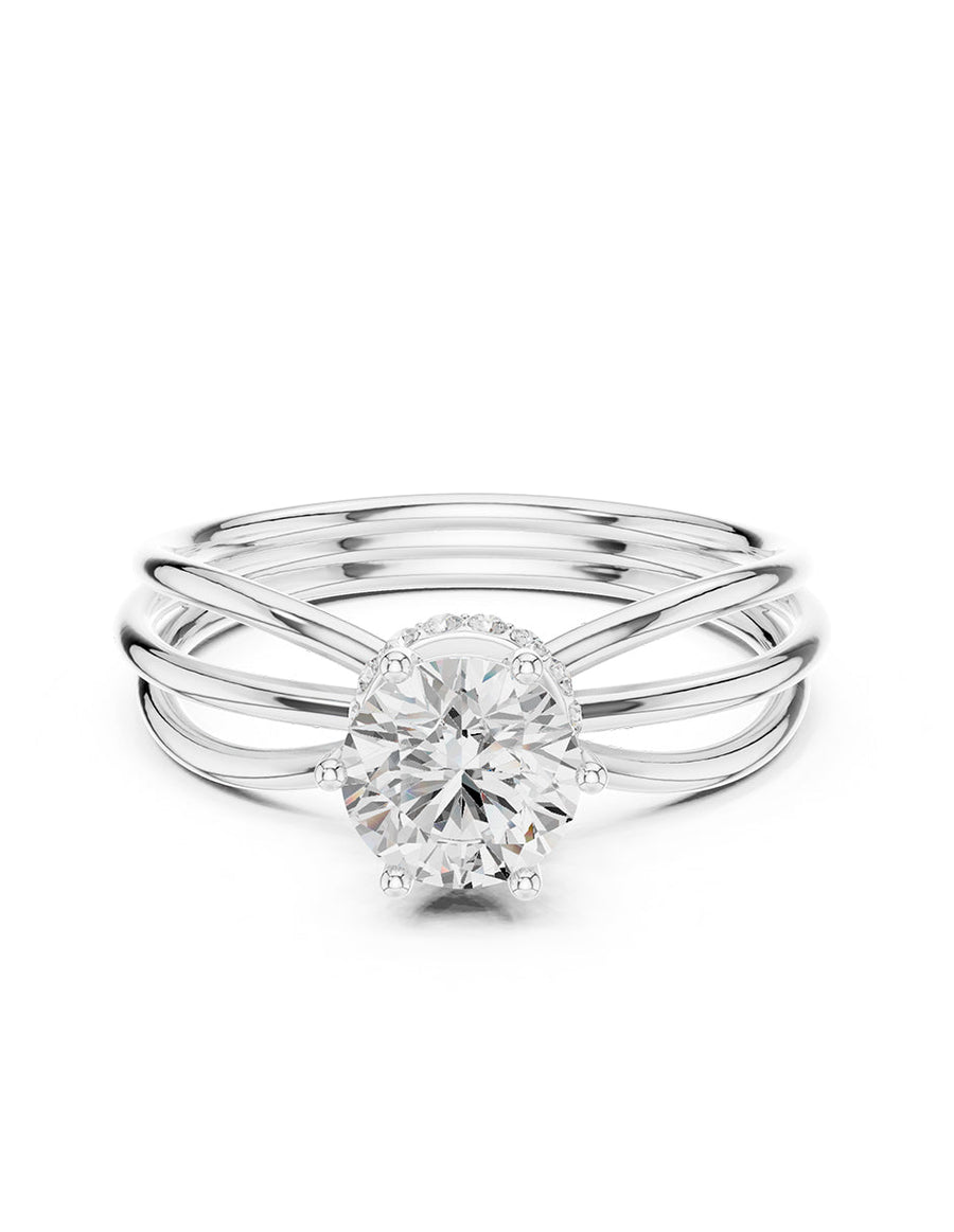 Anillo de compromiso - piedras laterales - AMORE279-RD-LG