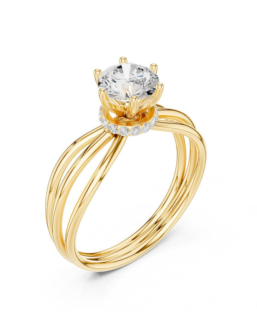 Anillo de compromiso - piedras laterales - AMORE279-RD-LG
