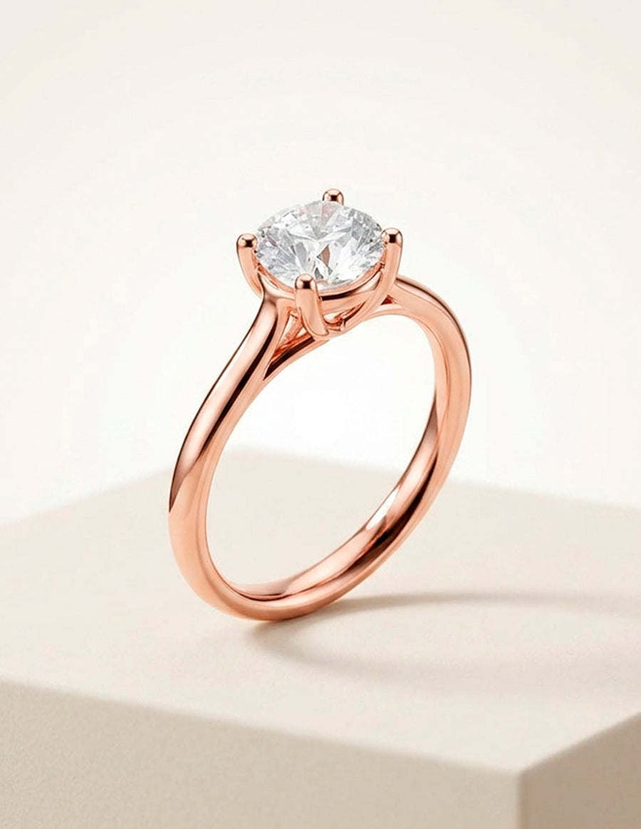 Anillo de Compromiso - solitario - AMORE28-RD-CZ