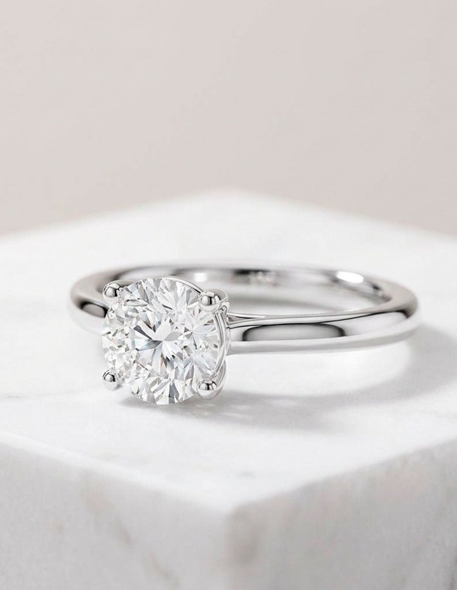 Anillo de Compromiso - solitario - AMORE28-RD-CZ