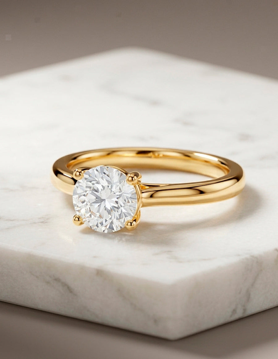 Anillo de Compromiso - solitario - AMORE28-RD-CZ