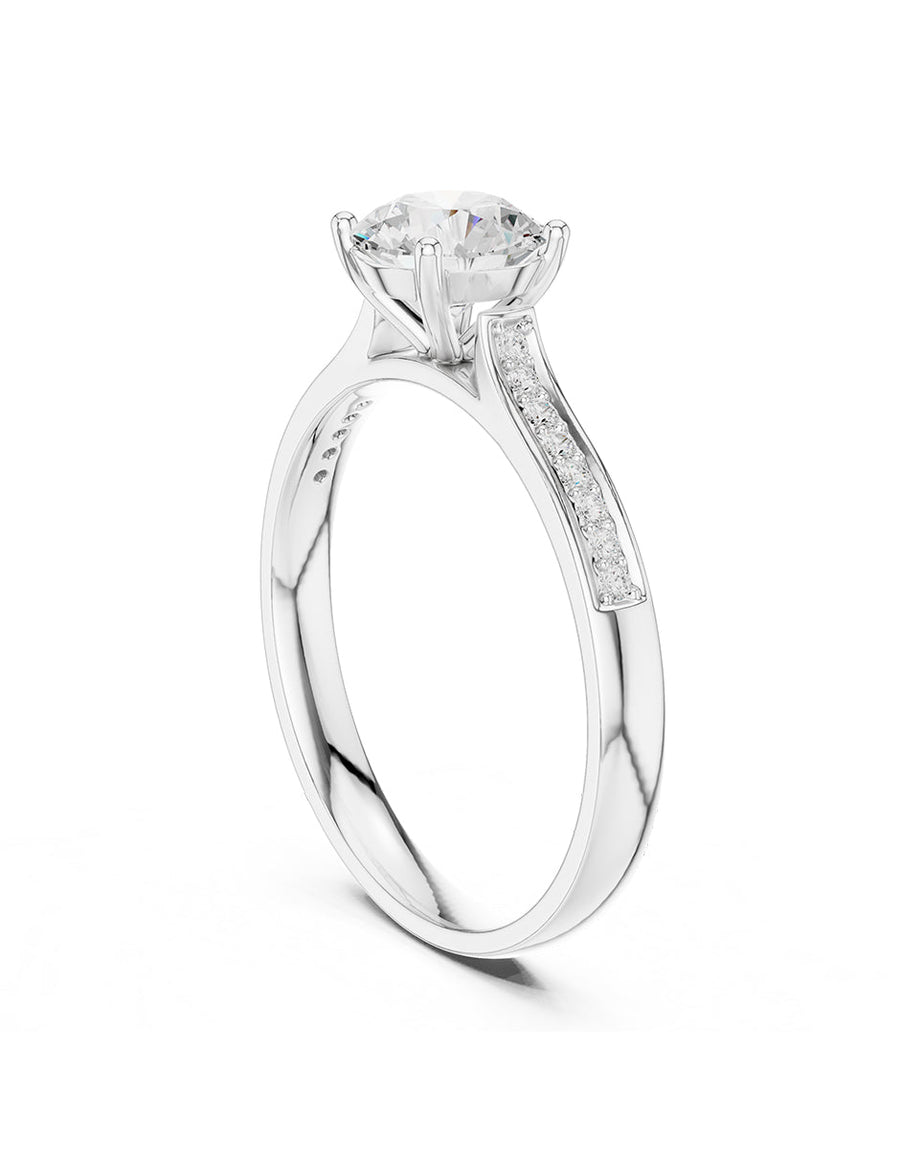 Anillo de compromiso - piedras laterales - AMORE280-RD-LG
