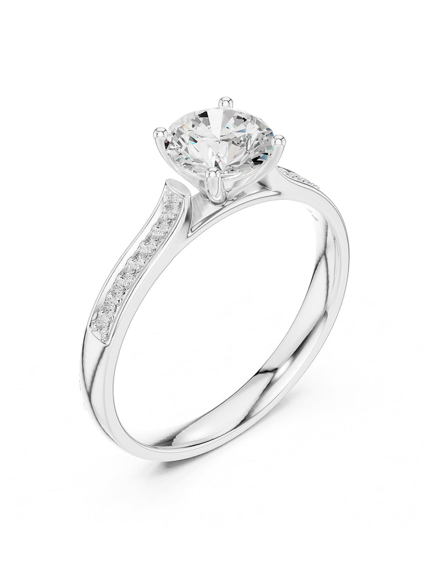 Anillo de compromiso - piedras laterales - AMORE280-RD-LG