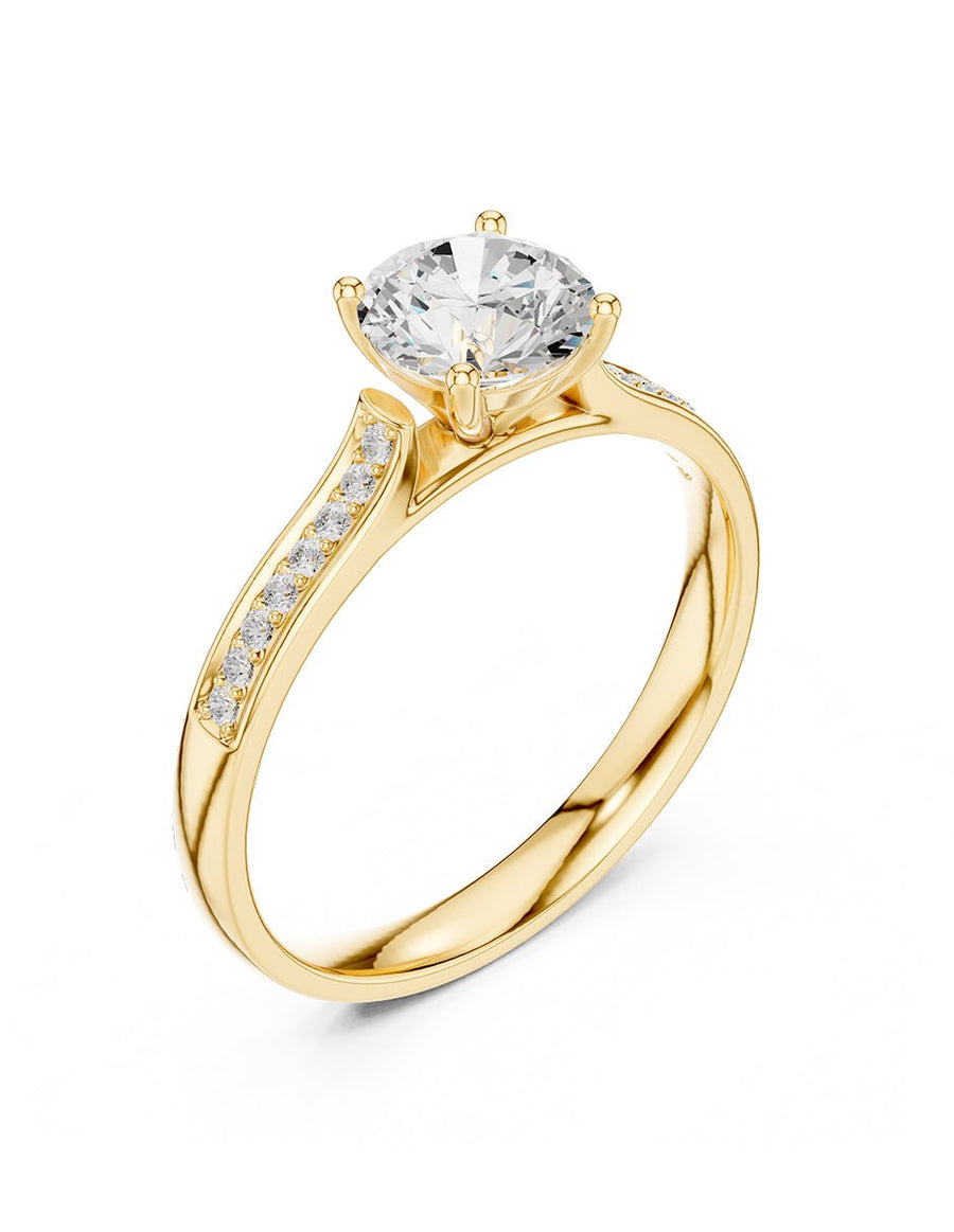 Anillo de compromiso - piedras laterales - AMORE280-RD-LG