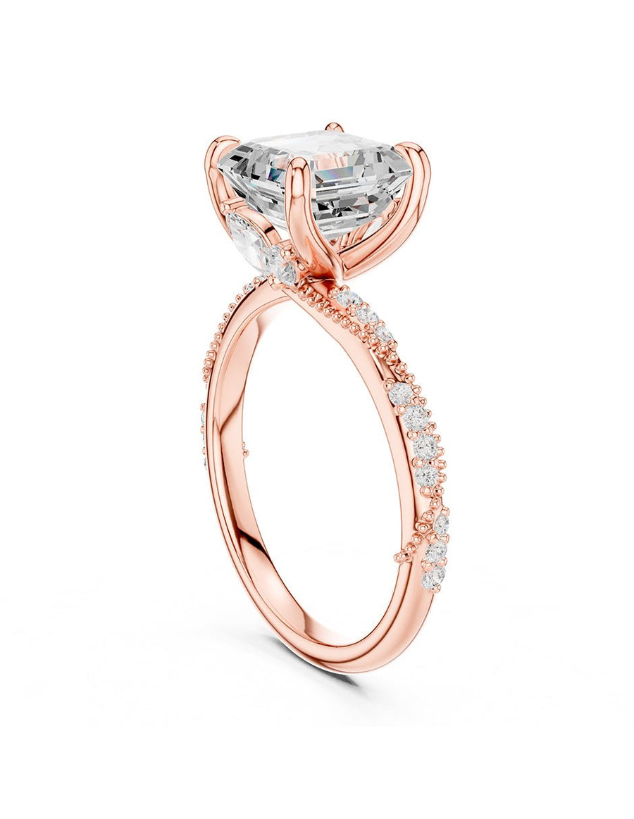 Anillo de compromiso - piedras laterales - AMORE282-AS-LG
