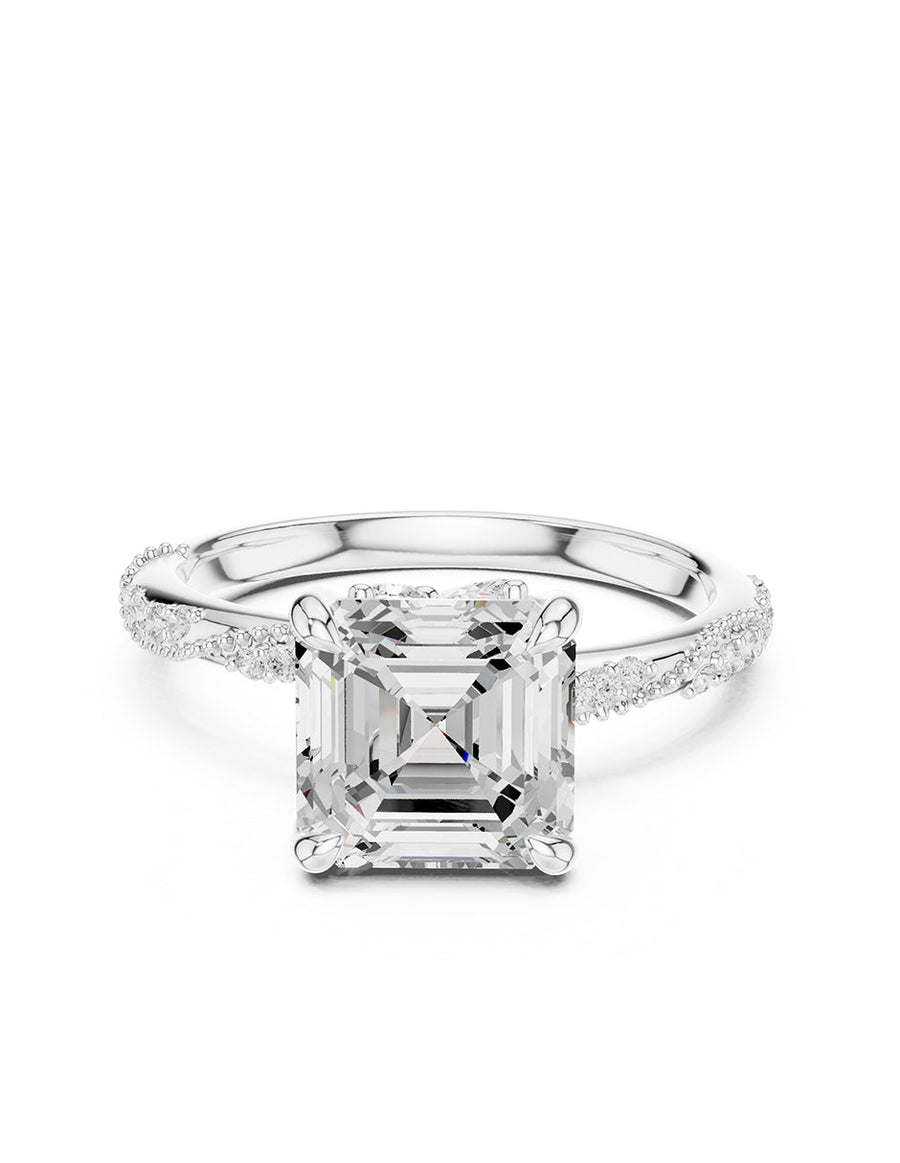 Anillo de compromiso - piedras laterales - AMORE282-AS-LG