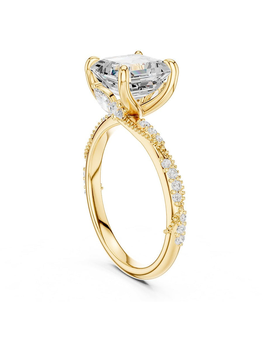 Anillo de compromiso - piedras laterales - AMORE282-AS-LG