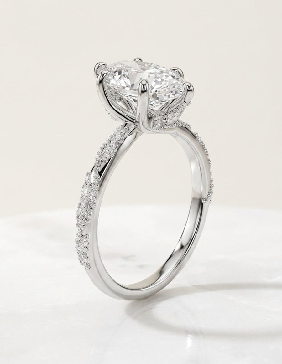 Anillo de compromiso - piedras laterales - AMORE282-PE-LG