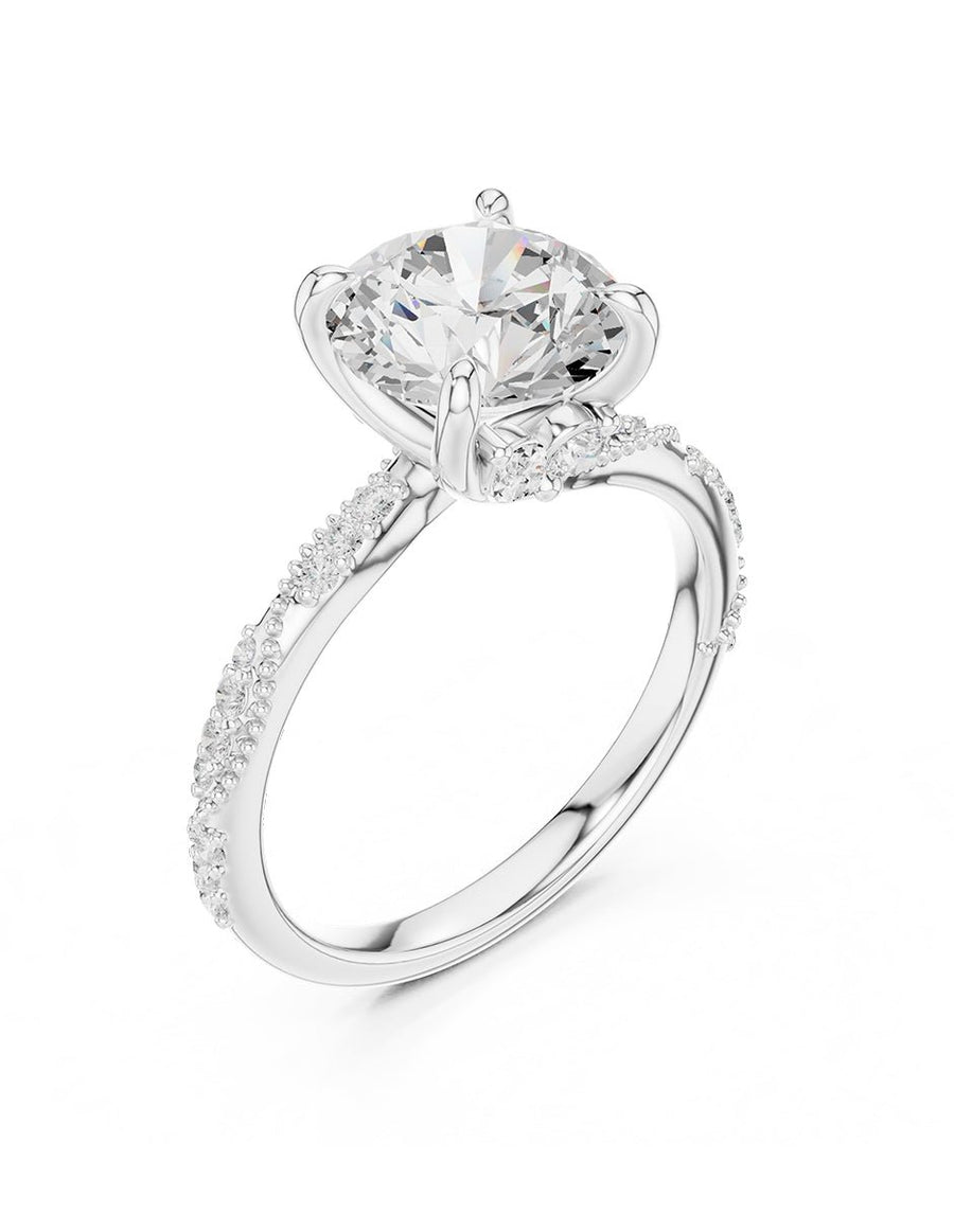 Montura para personalizar - piedras laterales - AMORE282-RD
