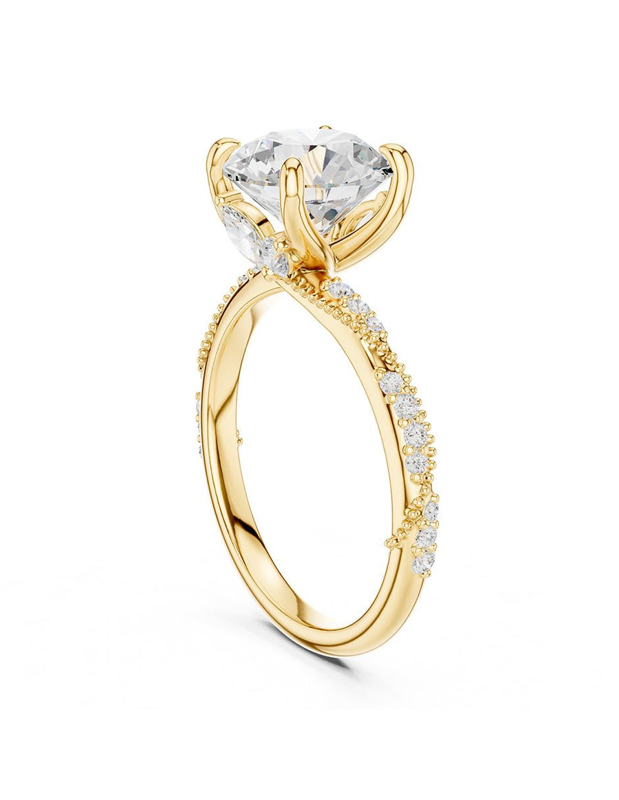 Anillo de compromiso - piedras laterales - AMORE282-RD-LG