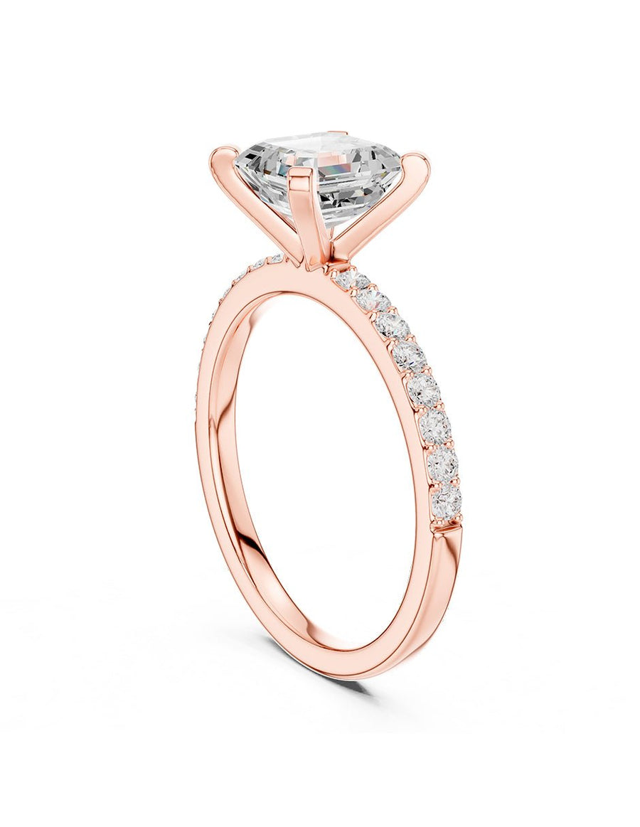 Anillo de compromiso - piedras laterales - AMORE283-AS-LG