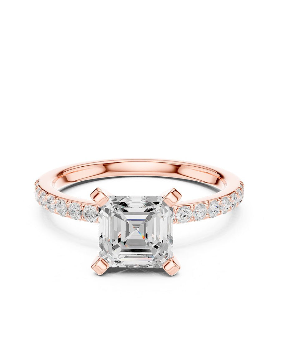 Anillo de compromiso - piedras laterales - AMORE283-AS-LG