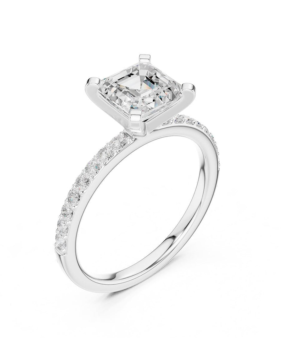 Anillo de compromiso - piedras laterales - AMORE283-AS-LG