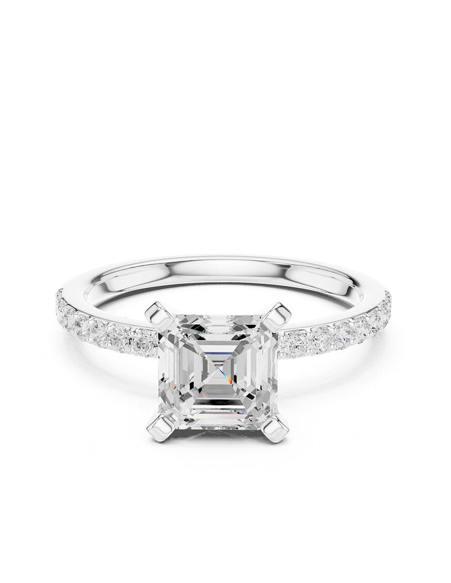 Montura para personalizar - piedras laterales - AMORE283-AS