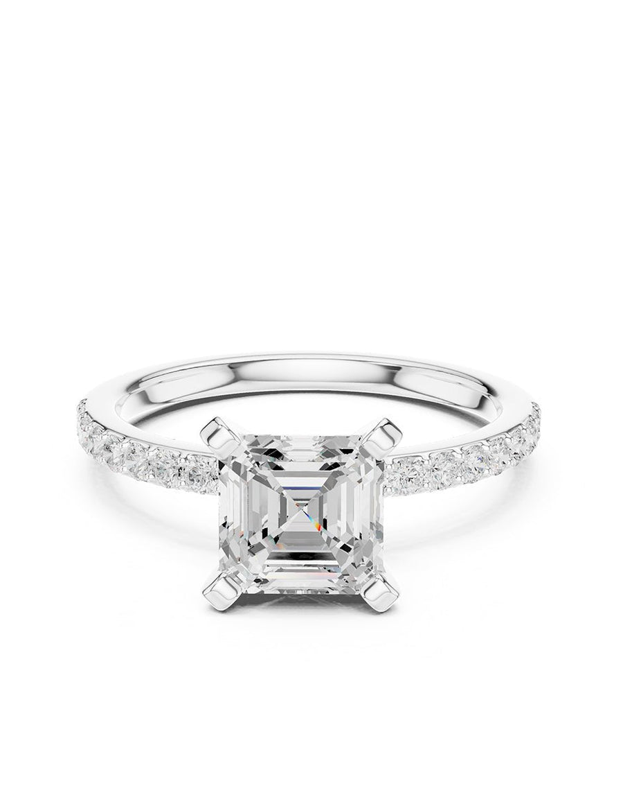 Anillo de compromiso - piedras laterales - AMORE283-AS-LG