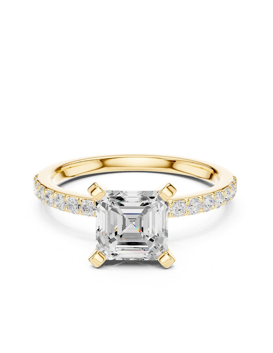 Anillo de compromiso - piedras laterales - AMORE283-AS-LG