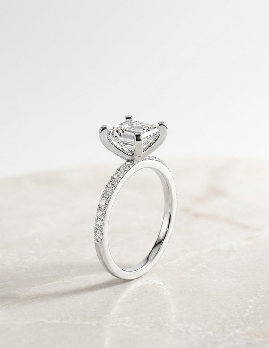 Montura para personalizar - piedras laterales - AMORE283-EM