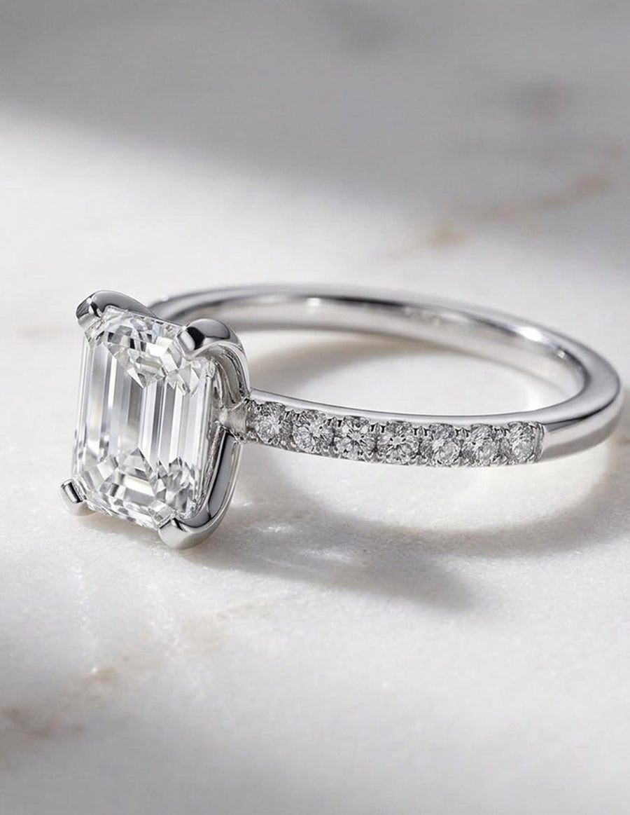 Montura para personalizar - piedras laterales - AMORE283-EM