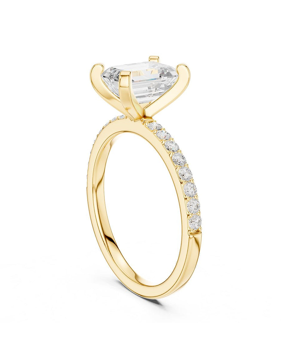 Anillo de compromiso - piedras laterales - AMORE283-EM-LG