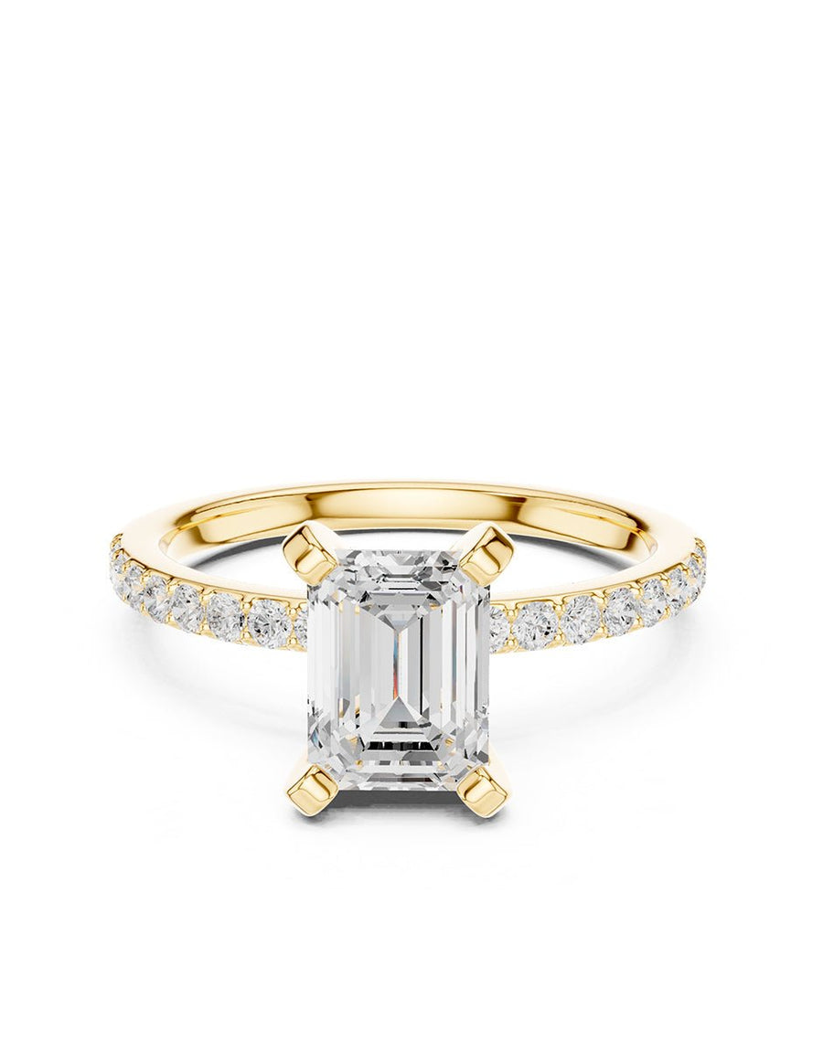 Anillo de compromiso - piedras laterales - AMORE283-EM-LG