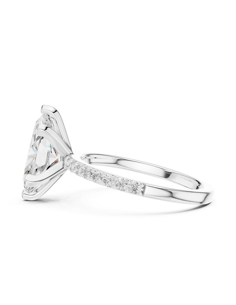 Anillo de compromiso - piedras laterales - AMORE283-MQ-LG
