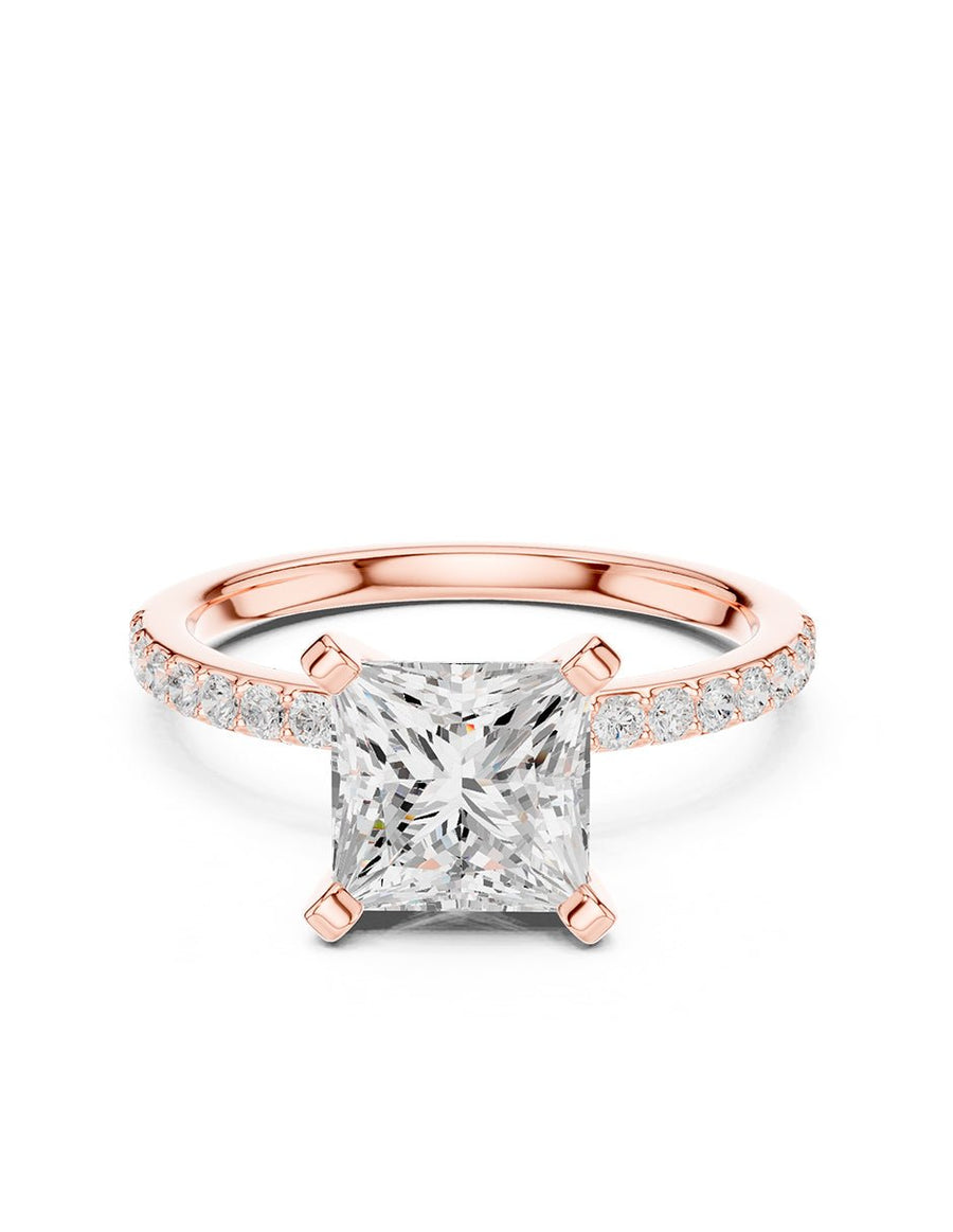 Anillo de compromiso - piedras laterales - AMORE283-PR-LG