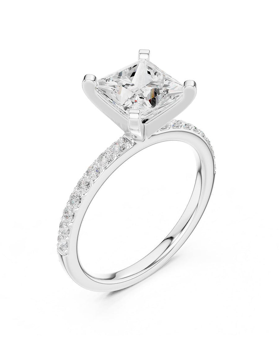 Anillo de compromiso - piedras laterales - AMORE283-PR-LG