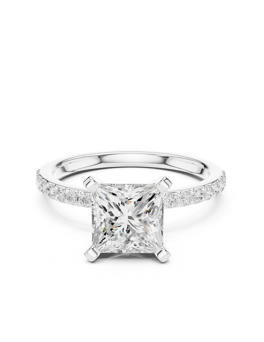 Anillo de compromiso - piedras laterales - AMORE283-PR-LG