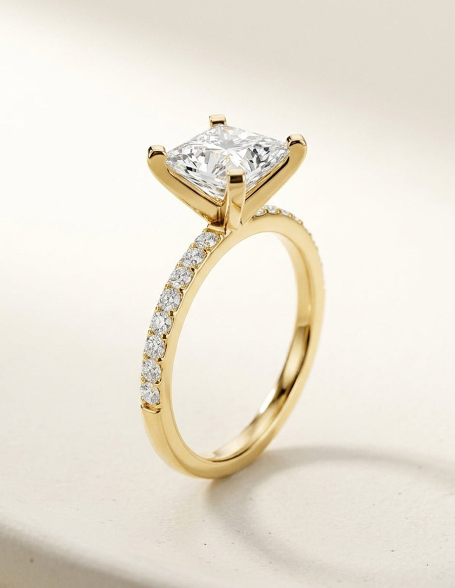Anillo de compromiso - piedras laterales - AMORE283-PR-LG