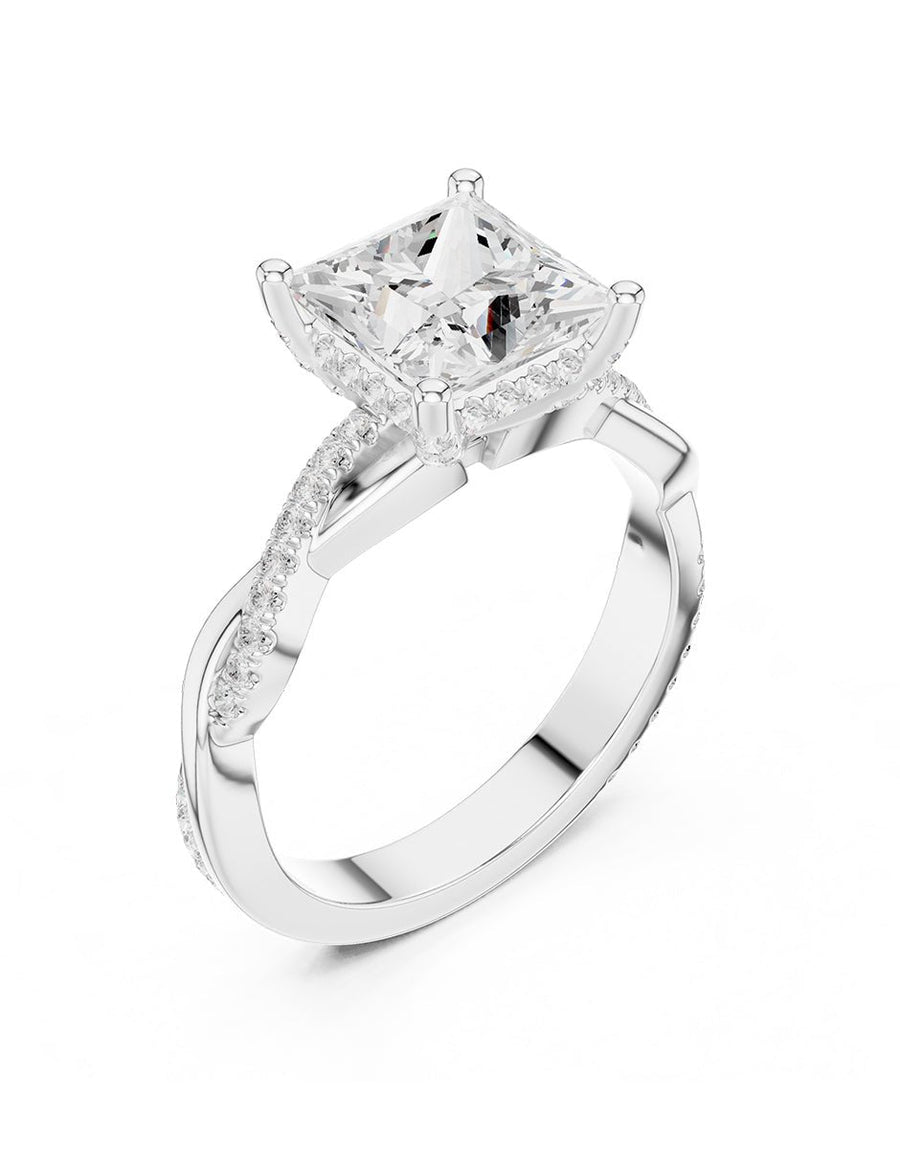 Anillo de compromiso - piedras laterales - AMORE286-PR-LG