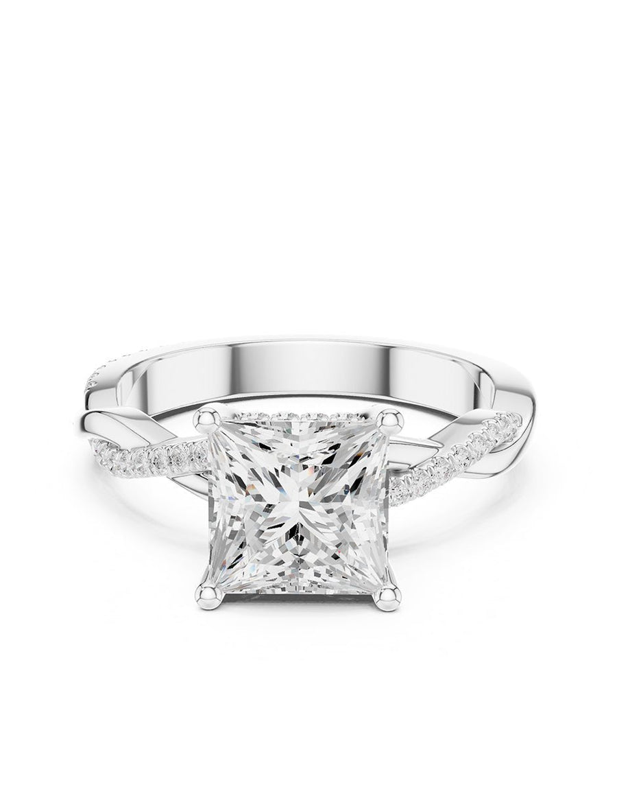 Anillo de compromiso - piedras laterales - AMORE286-PR-LG