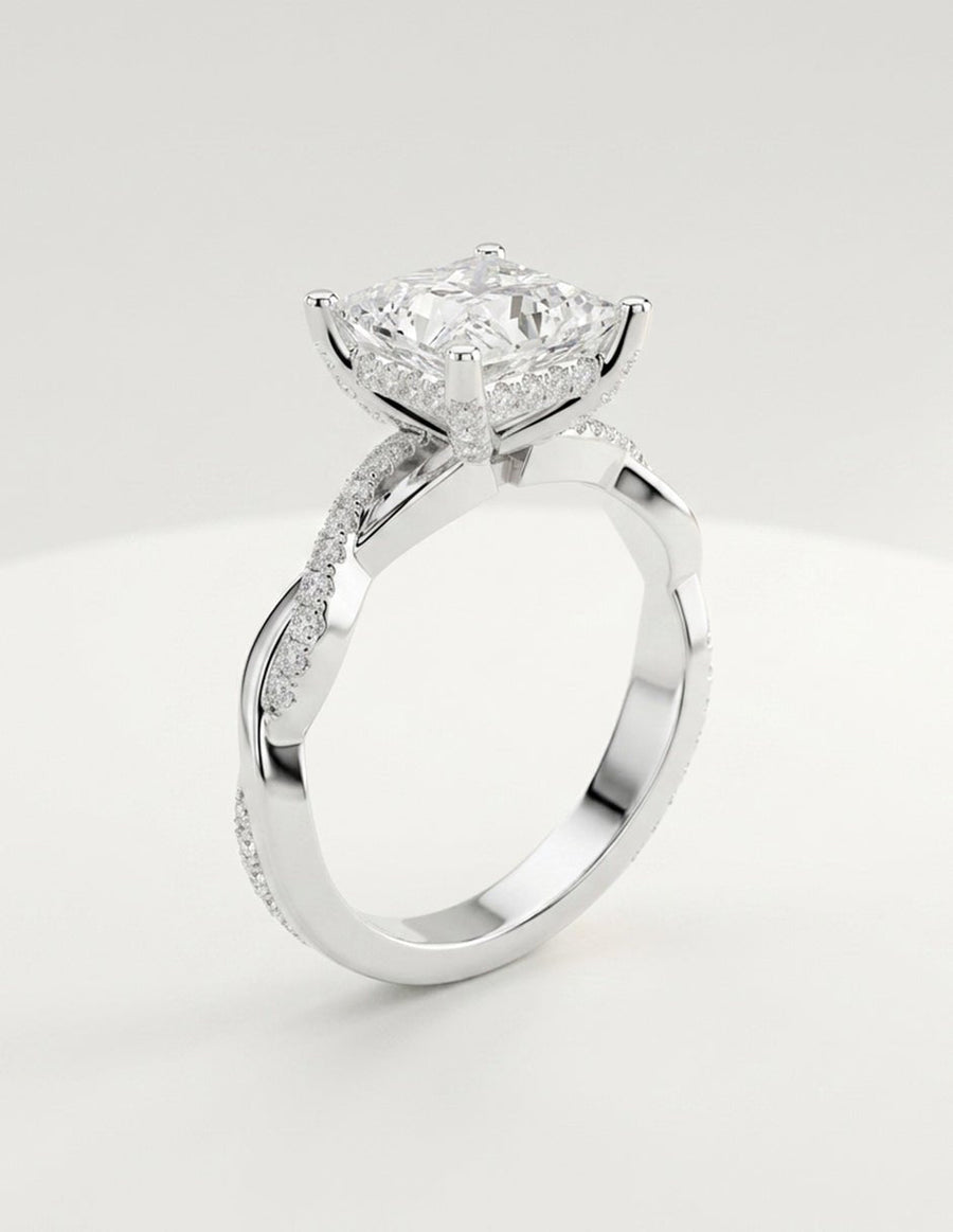 Anillo de compromiso - piedras laterales - AMORE286-PR-LG