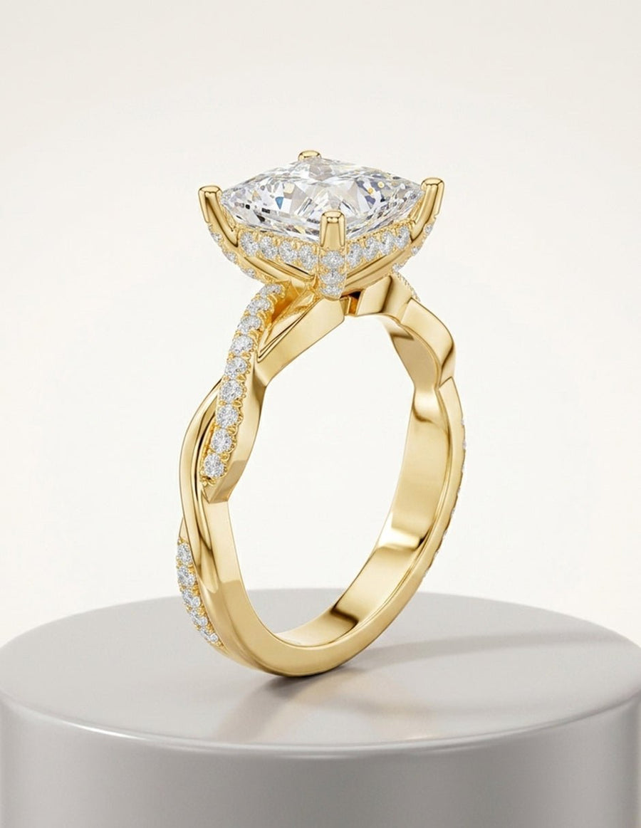 Anillo de compromiso - piedras laterales - AMORE286-PR-LG