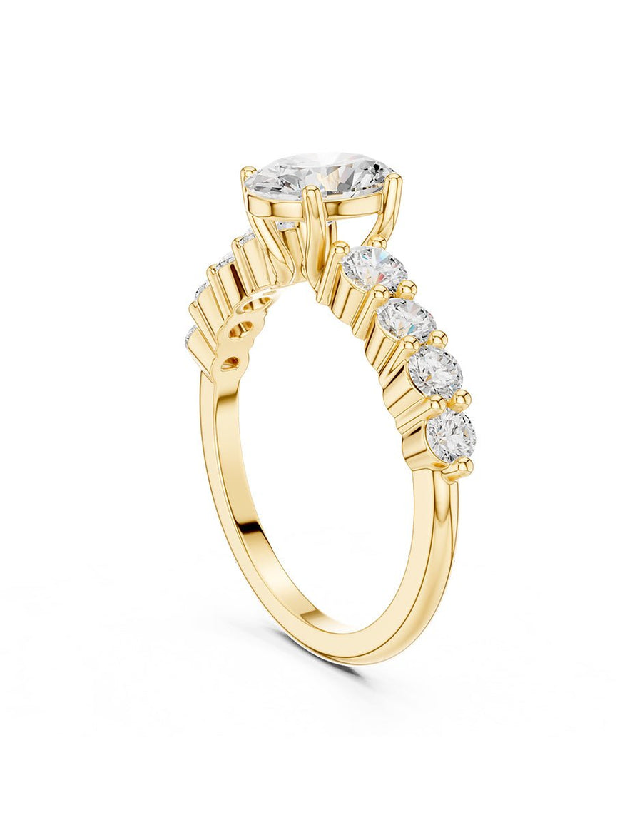 Anillo de compromiso - piedras laterales - AMORE288-OV-LG