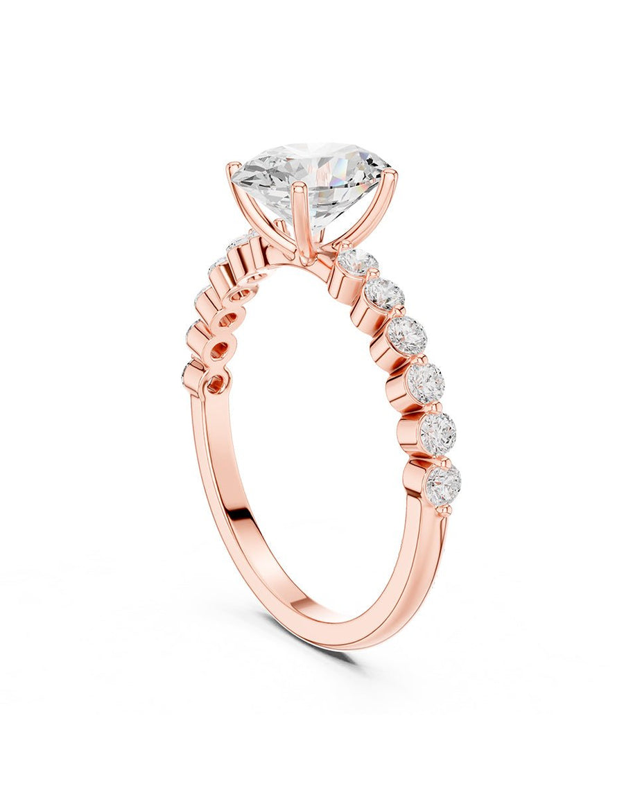 Anillo de compromiso - piedras laterales - AMORE289-OV-LG