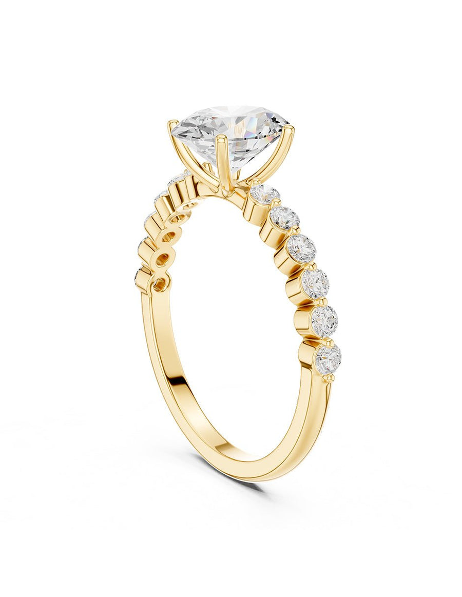 Anillo de compromiso - piedras laterales - AMORE289-OV-LG