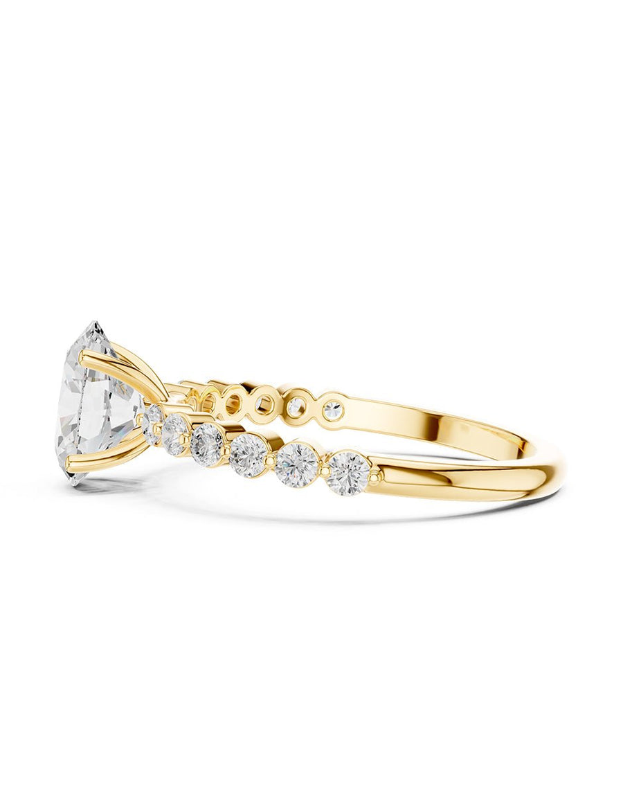 Anillo de compromiso - piedras laterales - AMORE289-OV-LG