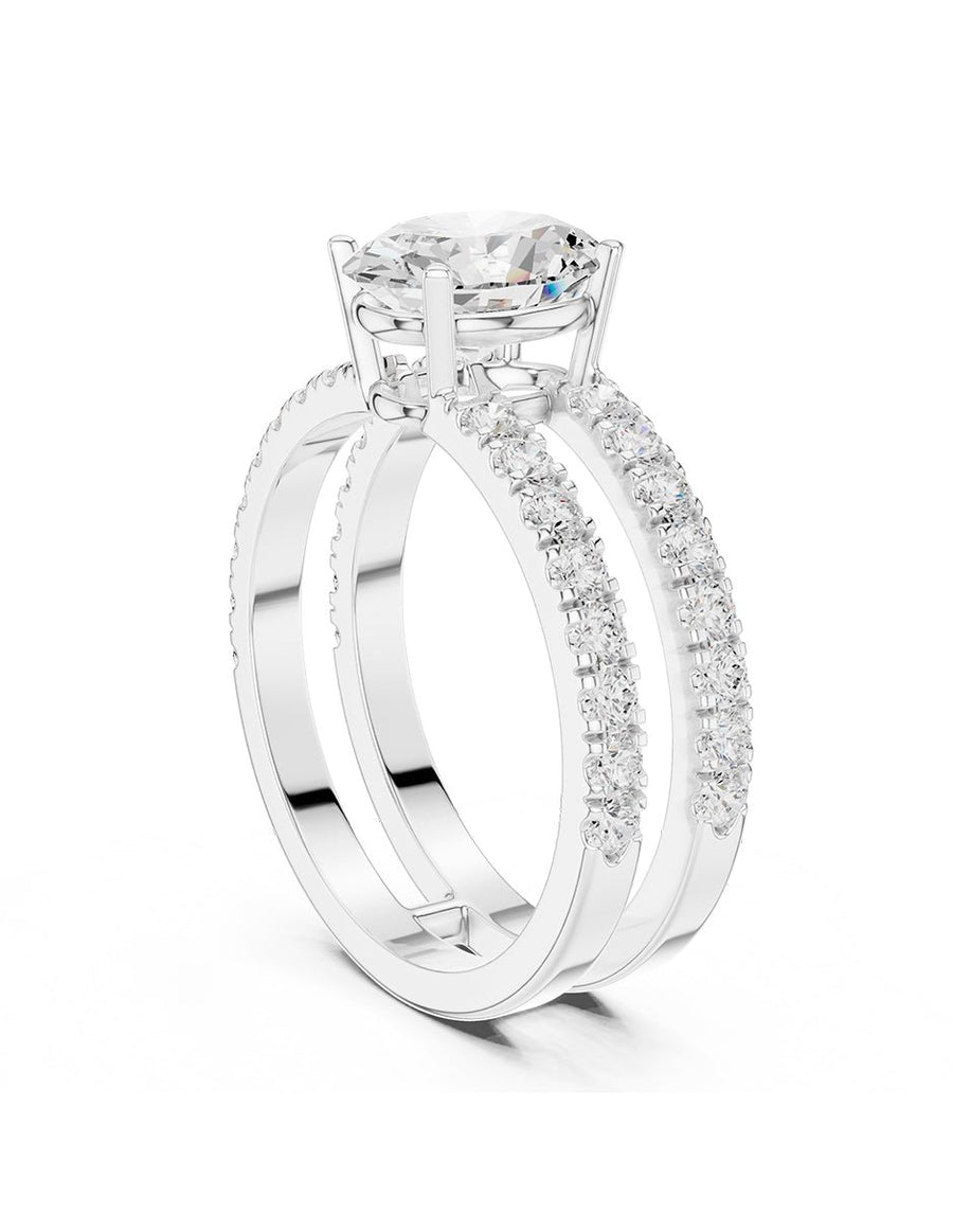 Montura para personalizar - piedras laterales - AMORE291-OV
