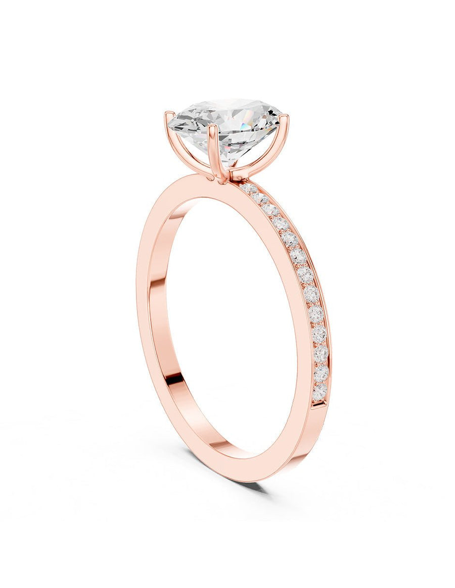 Anillo de compromiso - piedras laterales - AMORE292-OV-LG