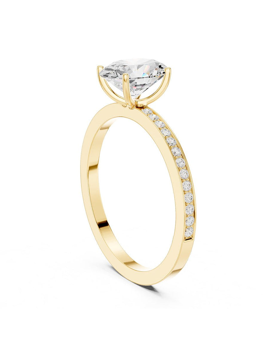 Anillo de compromiso - piedras laterales - AMORE292-OV-LG