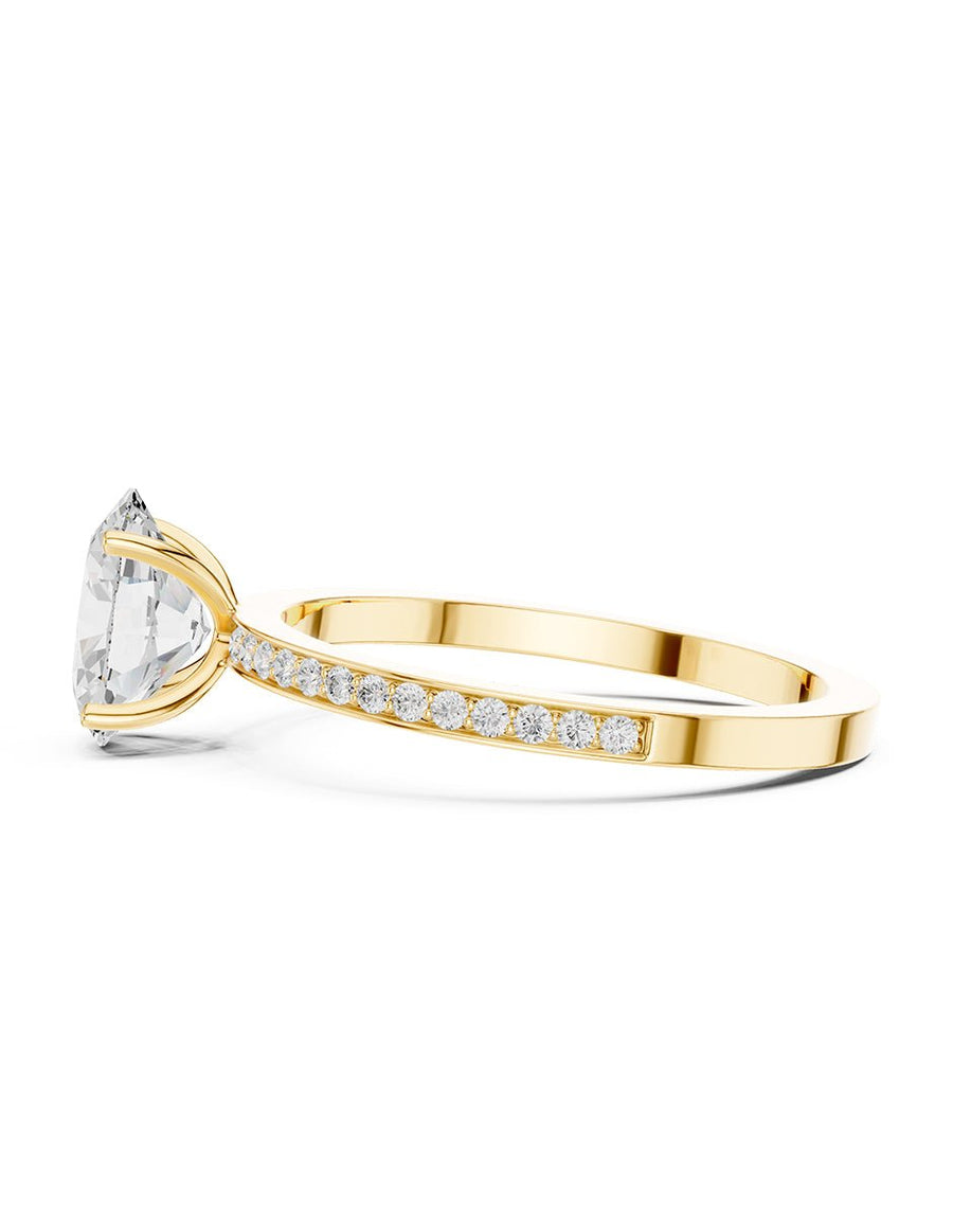 Anillo de compromiso - piedras laterales - AMORE292-OV-LG