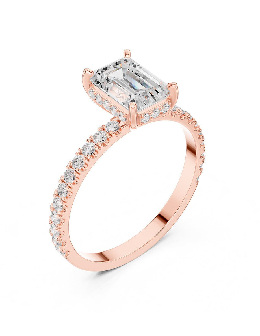 Anillo de compromiso - piedras laterales - AMORE293-EM-LG