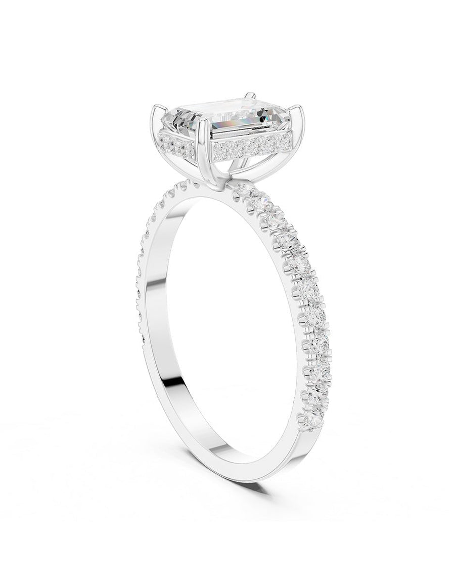 Anillo de compromiso - piedras laterales - AMORE293-EM-LG