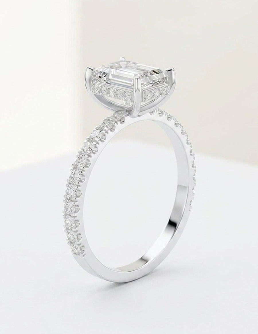 Anillo de compromiso - piedras laterales - AMORE293-EM-LG