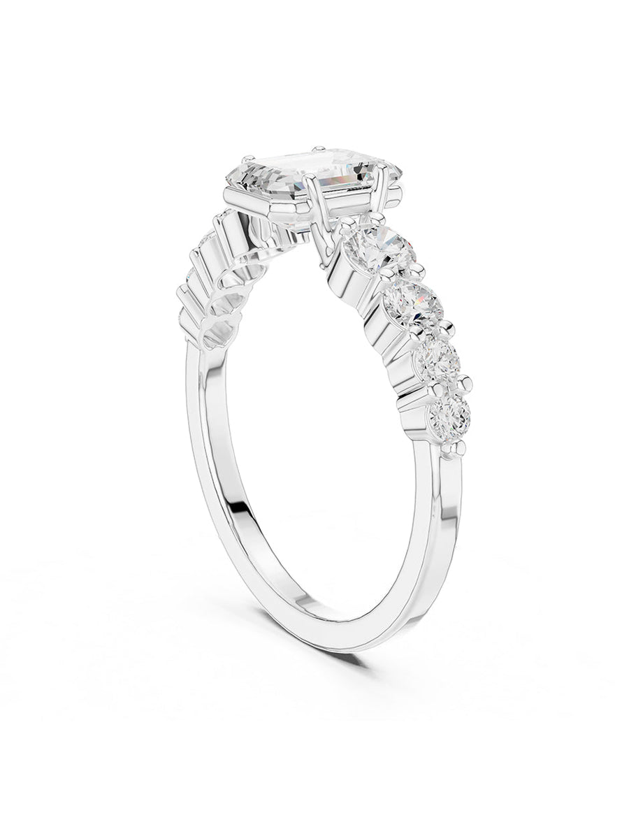 Anillo de compromiso - piedras laterales - AMORE294-EM-LG