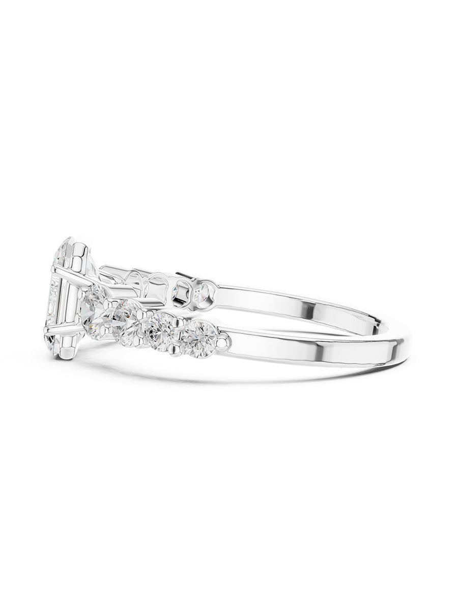 Anillo de compromiso - piedras laterales - AMORE294-EM-LG